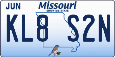 MO license plate KL8S2N