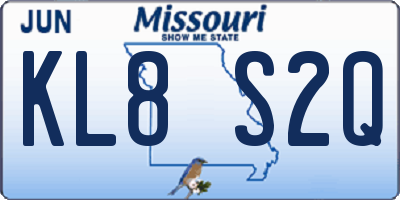 MO license plate KL8S2Q