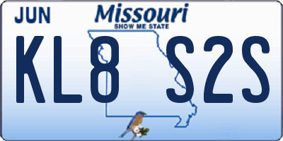 MO license plate KL8S2S