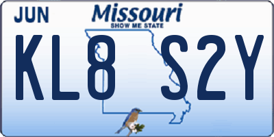 MO license plate KL8S2Y
