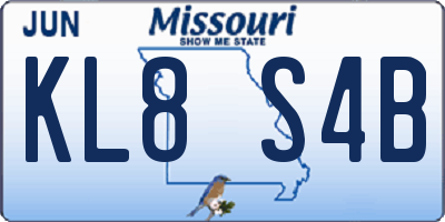 MO license plate KL8S4B