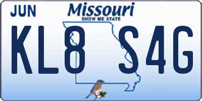 MO license plate KL8S4G