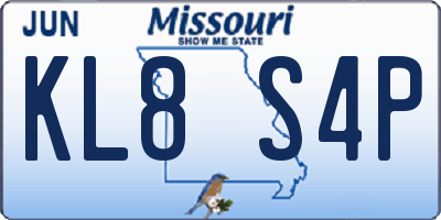MO license plate KL8S4P