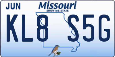 MO license plate KL8S5G