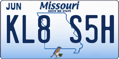 MO license plate KL8S5H