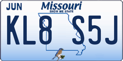 MO license plate KL8S5J