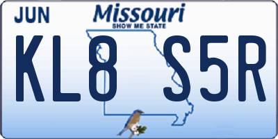 MO license plate KL8S5R