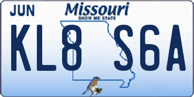MO license plate KL8S6A