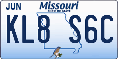 MO license plate KL8S6C