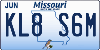 MO license plate KL8S6M