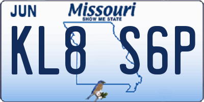 MO license plate KL8S6P