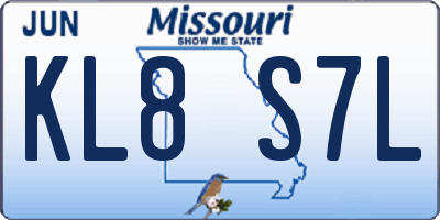 MO license plate KL8S7L