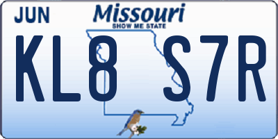 MO license plate KL8S7R