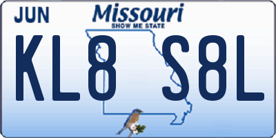 MO license plate KL8S8L