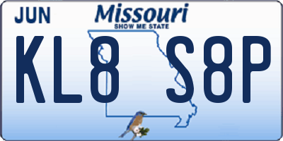 MO license plate KL8S8P