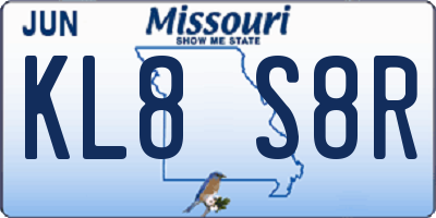 MO license plate KL8S8R