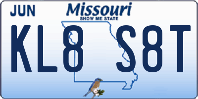 MO license plate KL8S8T