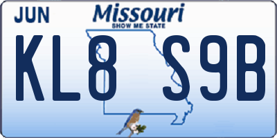 MO license plate KL8S9B