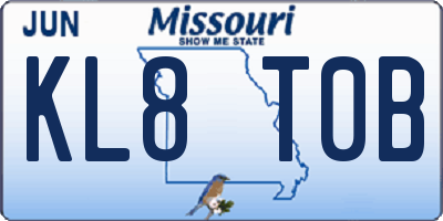 MO license plate KL8T0B