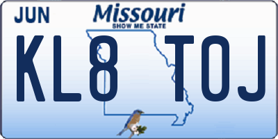 MO license plate KL8T0J