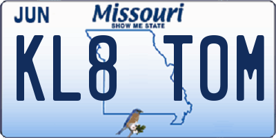MO license plate KL8T0M