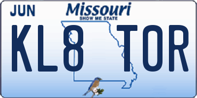 MO license plate KL8T0R