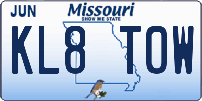 MO license plate KL8T0W