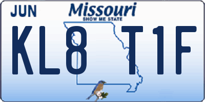 MO license plate KL8T1F