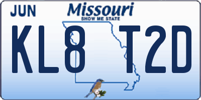 MO license plate KL8T2D