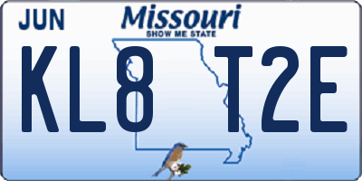 MO license plate KL8T2E