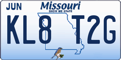 MO license plate KL8T2G