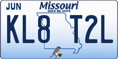MO license plate KL8T2L