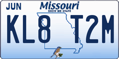 MO license plate KL8T2M