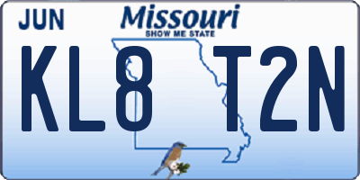 MO license plate KL8T2N