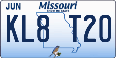 MO license plate KL8T2O