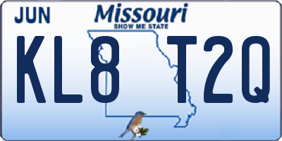 MO license plate KL8T2Q