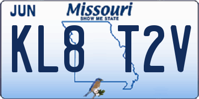 MO license plate KL8T2V