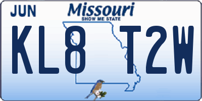 MO license plate KL8T2W