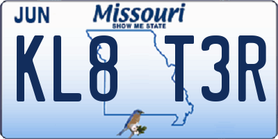 MO license plate KL8T3R