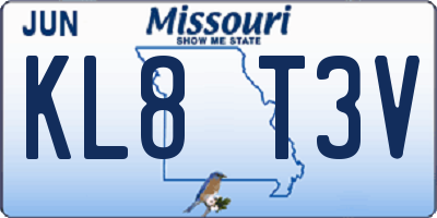 MO license plate KL8T3V