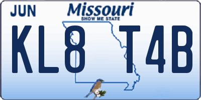 MO license plate KL8T4B