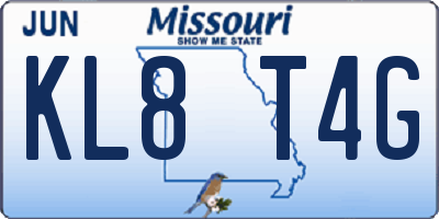 MO license plate KL8T4G