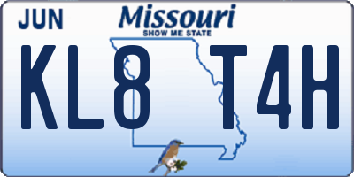 MO license plate KL8T4H