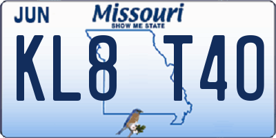 MO license plate KL8T4O