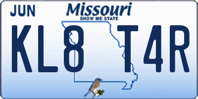 MO license plate KL8T4R