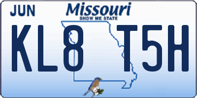 MO license plate KL8T5H