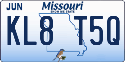 MO license plate KL8T5Q