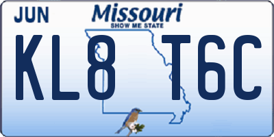 MO license plate KL8T6C