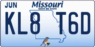 MO license plate KL8T6D