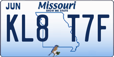 MO license plate KL8T7F